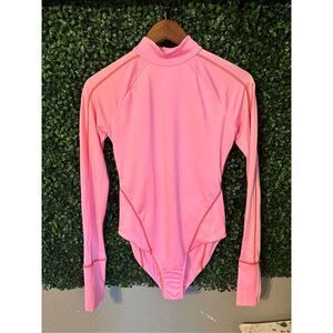 Free People Bright Pink Long Sleeve One Piece Swimsuit